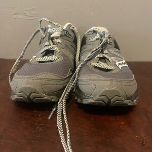 Gray And Blue Athletic Running Shoes